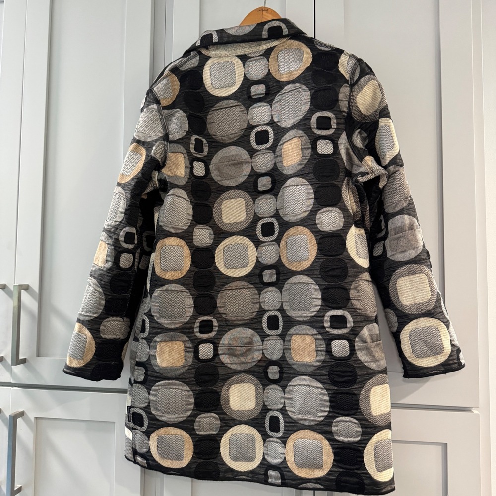 Winding River Reversible Tapestry Coat Jacket Abstract Geometric‎ Art Large - Picture 2 of 8
